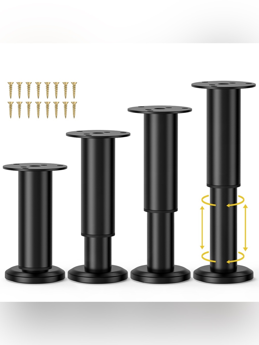 Adjustable Black Furniture Legs for Home Dining Serveware